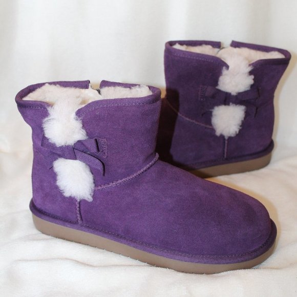 NIB‎ UGG KOOLABURRA WOMEN'S MINI ANKLE SUEDE BOOTS PURPLE 6.5-7  5.5-6 - Picture 2 of 7